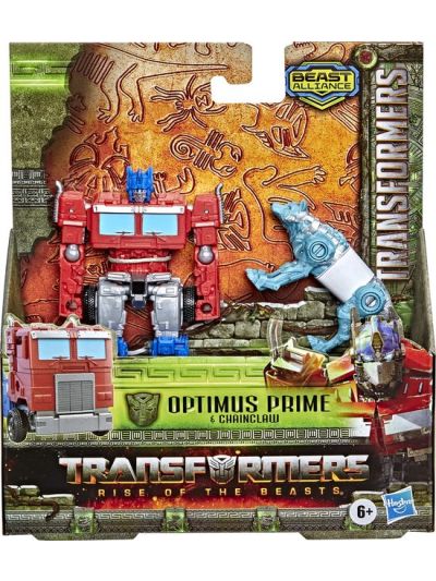 Transformers Rise of the Beasts Optimus Prime & Chainclaw